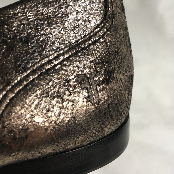 Frye Terri Slip on shoes flat gold black leather - Picture 11 of 12